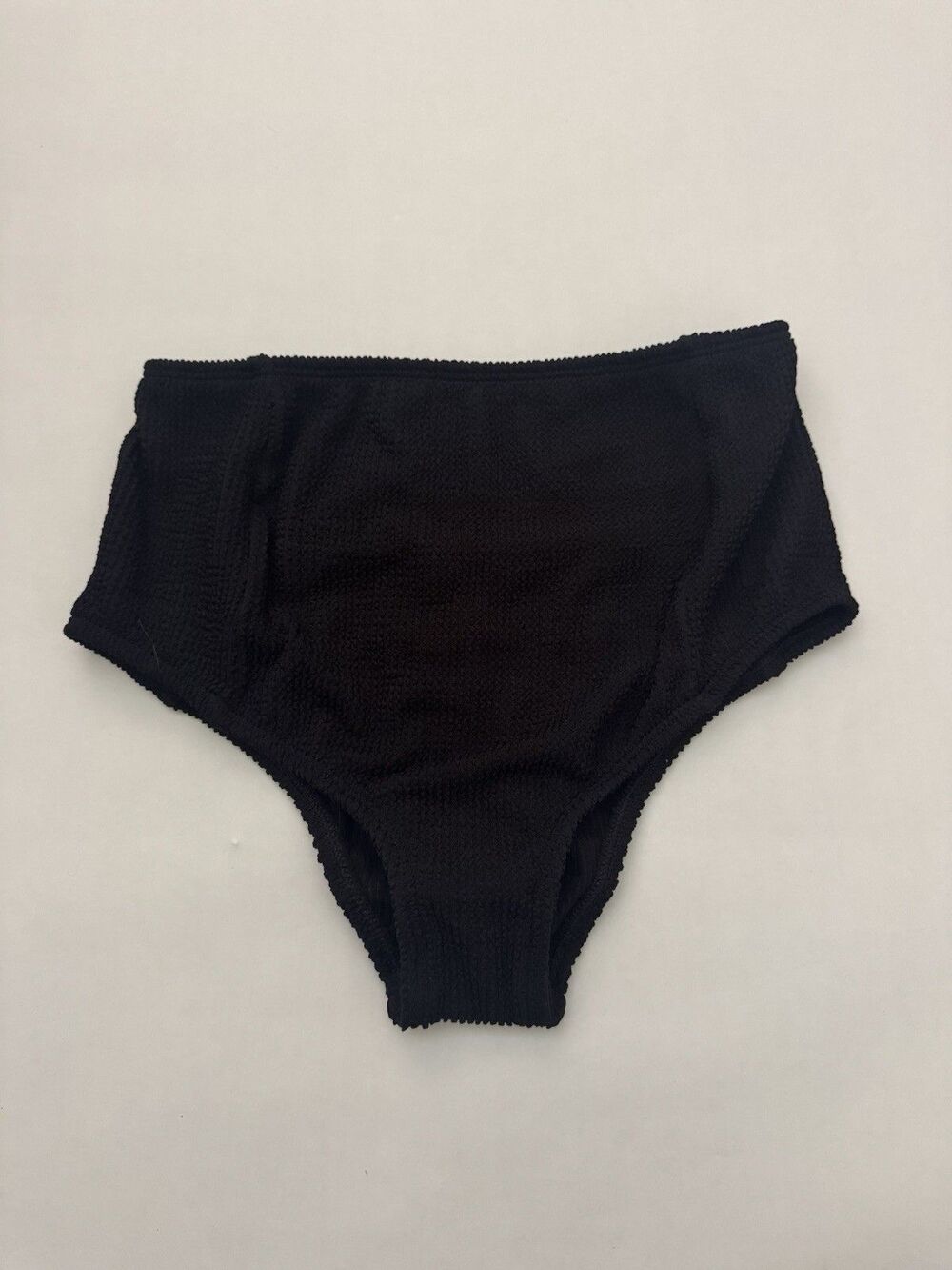 Good‎ American Black Textured High Waist Bikini Bottom Made in USA Size 00/0 NWT